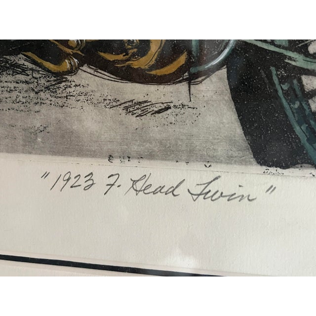 Early 21st Century Scott Jacobs " 1923 F Head Twin Xxx" Mixed Media Etching With Watercolor, Hand-Signed For Sale - Image 5 of 9