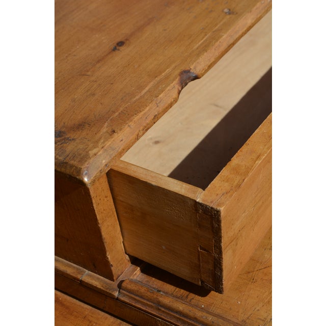 Vintage Unusual Rustic Pine Dresser Chest W/ Small Mirror / Cupboard & Glove Drawer For Sale - Image 4 of 17