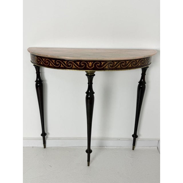 Small Mid-Century Modern Italian Console Table in the style of P. Buffa, 1950s For Sale - Image 10 of 14