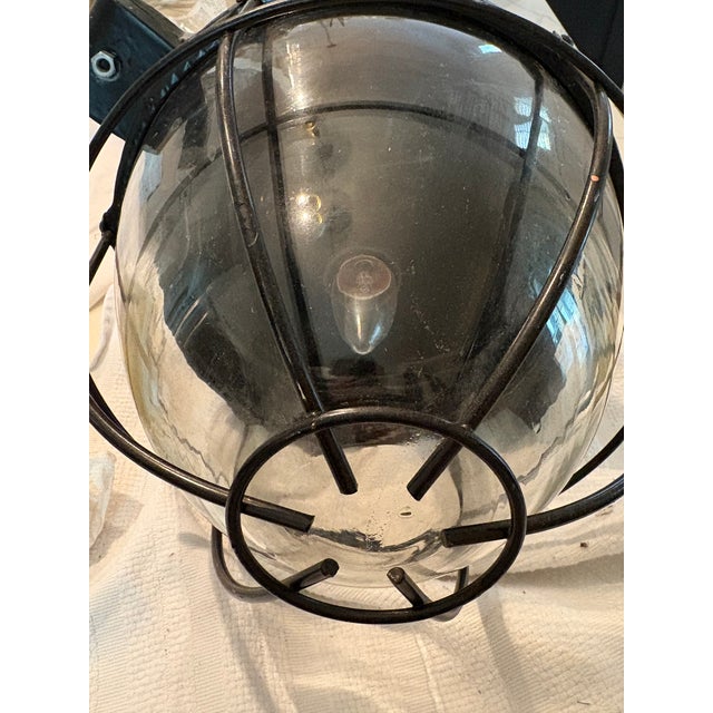 1950s Large, Heavy Black Mapelec Industrial Ceiling Light For Sale In Denver - Image 6 of 7