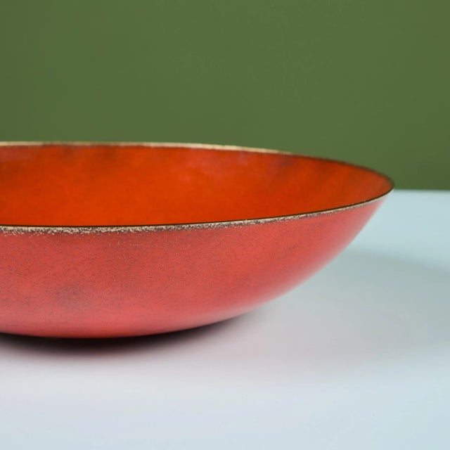 Jade Snow Wong Orange Enamel Copper Bowl For Sale - Image 10 of 10