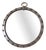 Round Brutalist Wrought Iron Mirror with Nails, 1960s For Sale