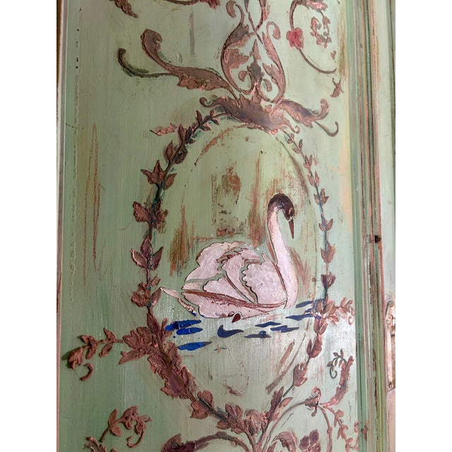 Antique Painted Wardrobe with Versailles Style Panels, 1890s For Sale - Image 12 of 14