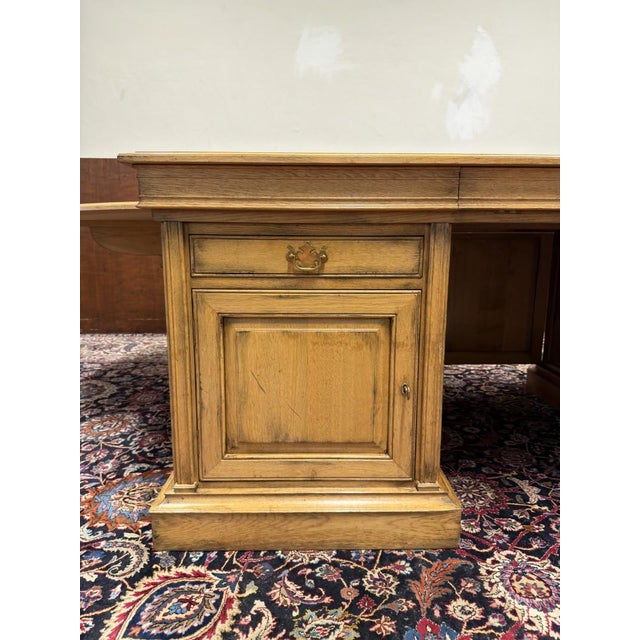 English Desk Set with Conference Table, Set of 4 For Sale - Image 9 of 18