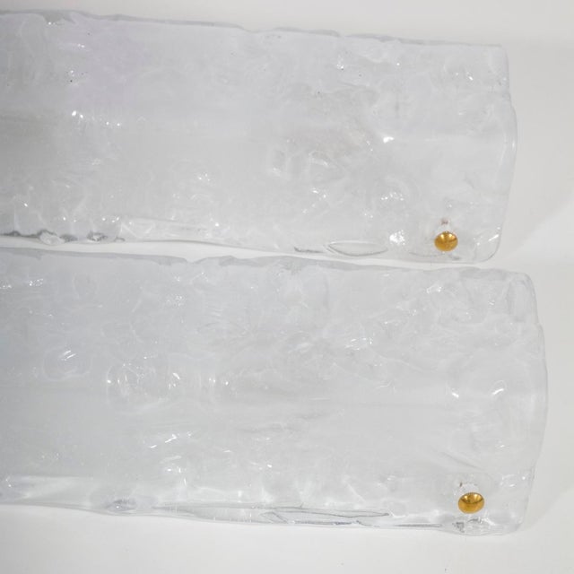 Pair of textured Murano glass sconces For Sale - Image 10 of 10