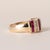 1980s Vintage 14k Gold Ruby and Diamond Channel Set Wide Band Ring, Size 7.25 For Sale - Image 5 of 6
