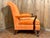 Mid-Century Modern MCM Victorian-Style Carved Walnut Armchair and Ottoman For Sale - Image 3 of 17