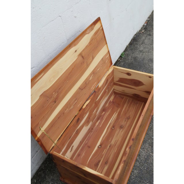 Late 20th Century Solid Cedar Hope Chest Blanket Trunk Bench 6175 For Sale - Image 10 of 18