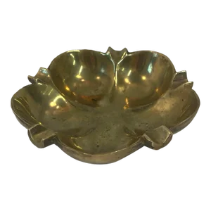 Vintage Brass Clover Shaped Ashtray