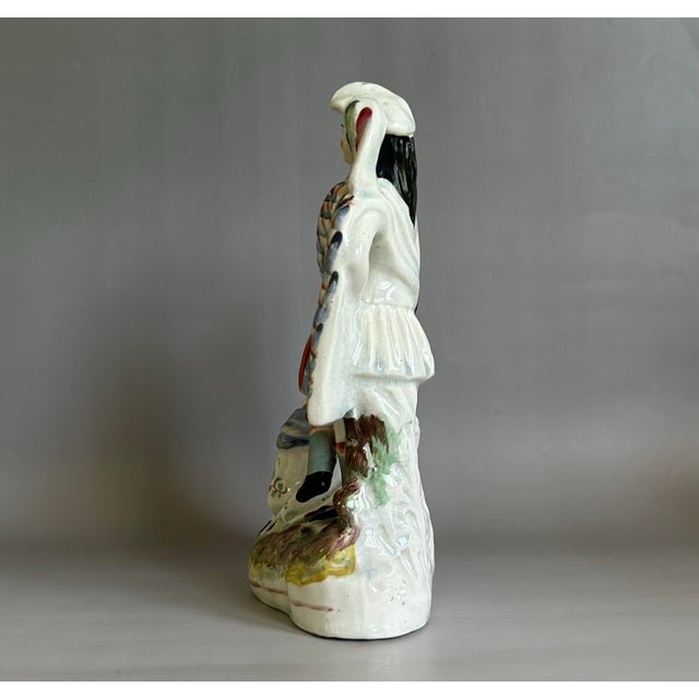 Staffordshire Antique Staffordshire Highlander Figure Group With Dog & Bird, c.1840s For Sale - Image 4 of 12