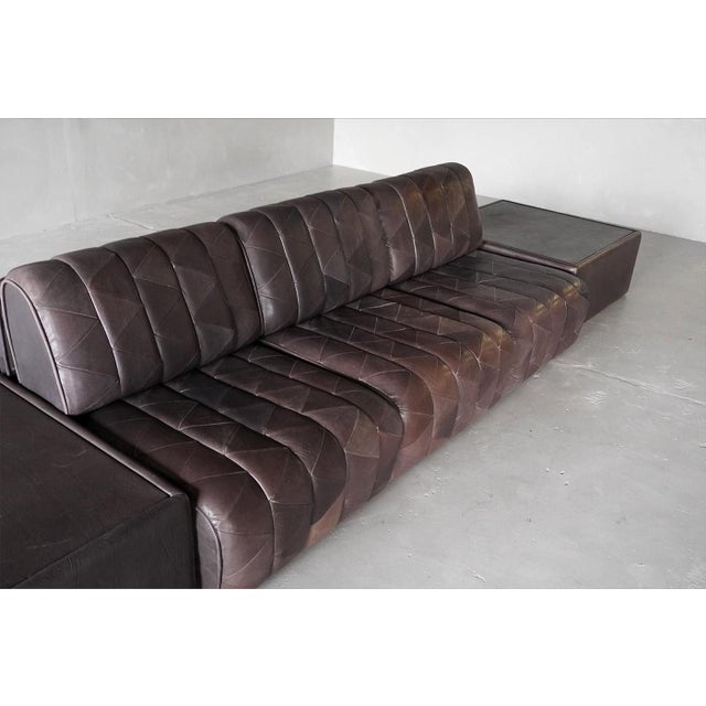 1970s Patchwork Leather Landscape Sofa from de Sede, Switzerland, 1970s For Sale - Image 5 of 12