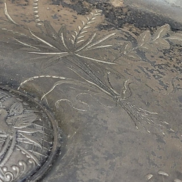 Pairpoint Silver Company Antique Pairpoint Quadruple Plated Bridal Basket Compote With Etched Birds and Flowers #1223 For Sale - Image 4 of 13