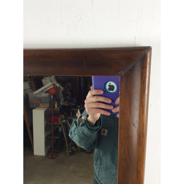 Wood Mid Century Modern Mountable Mirror With Walnut Frame For Sale - Image 7 of 17