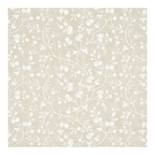 Schumacher Wildflower Embroidery Fabric in Linen For Sale