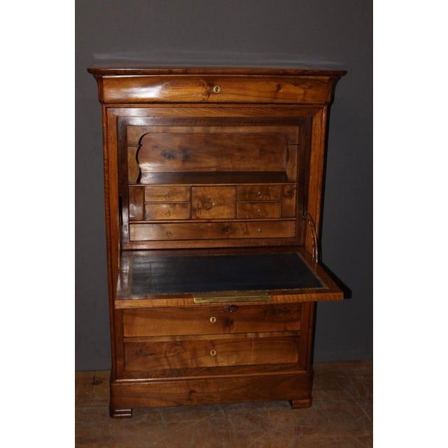 Brown Louis Philippe Secretary in Walnut, 19th Century For Sale - Image 8 of 15