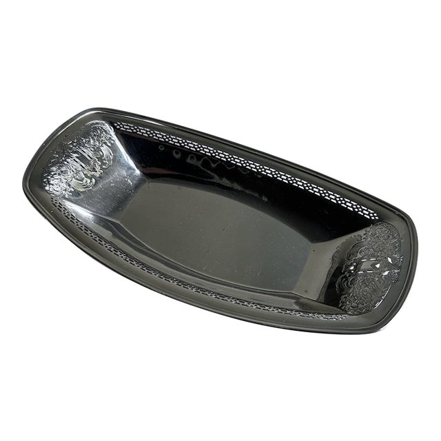 Reticulated Silver Plate Serving Bowl, C. 1940 For Sale