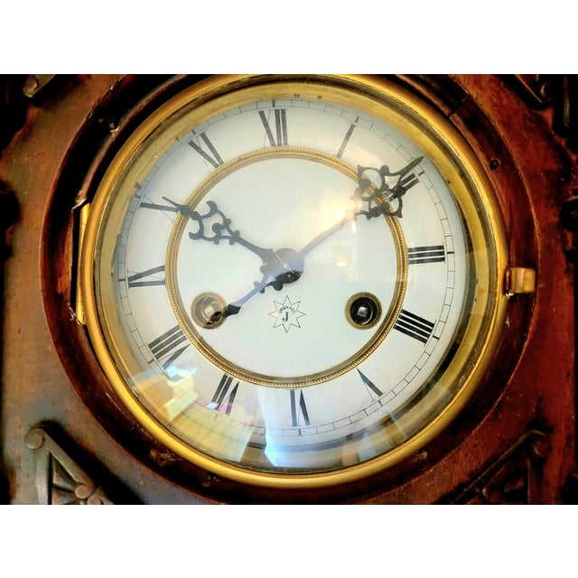 Antique Junghans German Regulator Wall Clock with Pendulum, 1890 For Sale - Image 14 of 15