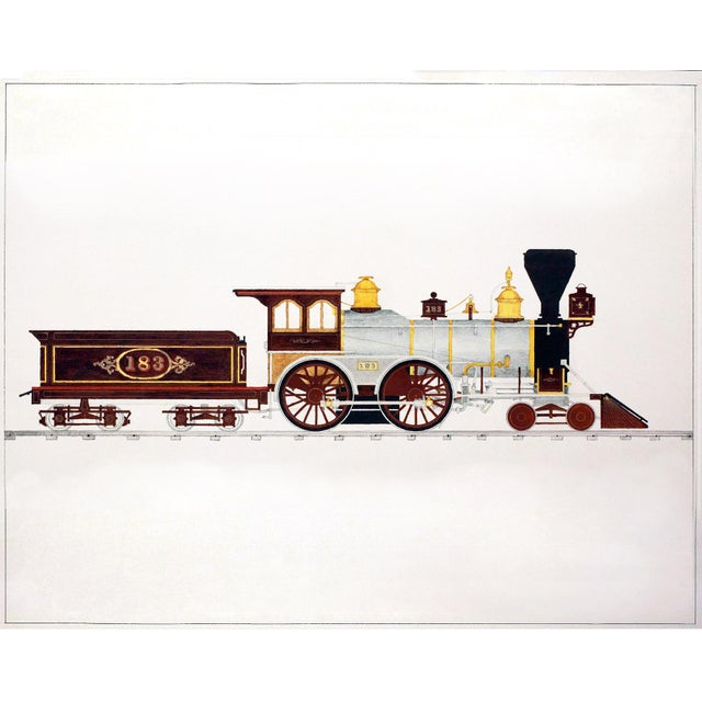 Halsey Reproduction Vintage Train Illustration Prints Set of 4 For Sale - Image 16 of 17