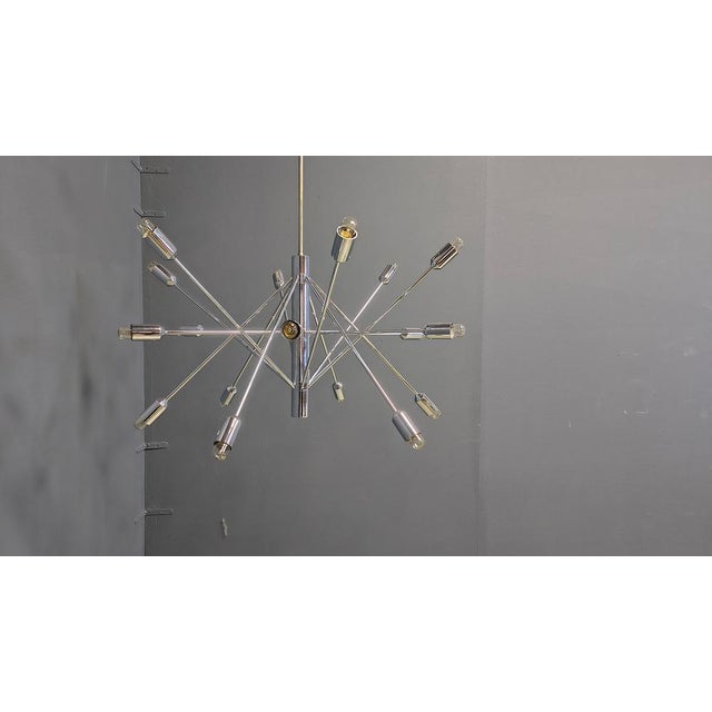 Metal Vintage Sputnik Chrome Chandelier, 1970s For Sale - Image 7 of 18