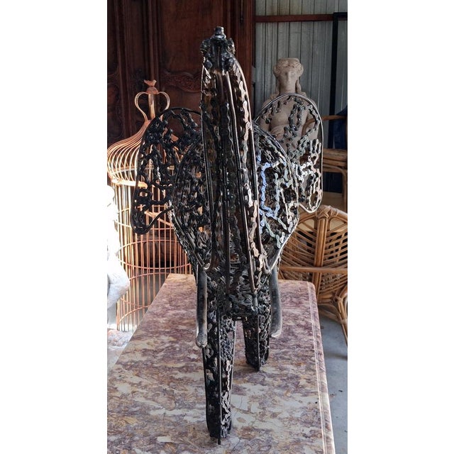 Industrial Elephant Made of Welded Bicycle Chains Sculpture in Recycled Metal, 1990s For Sale - Image 3 of 7