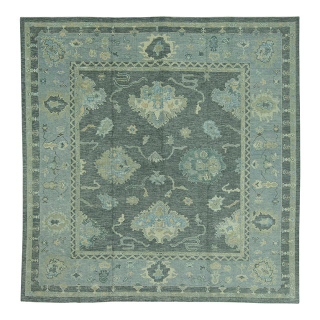 Turkish Oushak Rug 9'11" x 10'1" #19175 For Sale