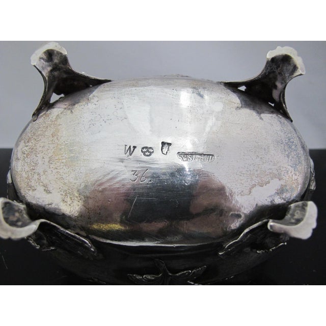 Swedish Rococo Style Sterling Silver Floral Sugar Box Casket With Hinged Lid For Sale - Image 10 of 12