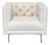 Elite Leather Mila Chair – Grotto Ivory Leather, Tufted Modern Accent Chair For Sale