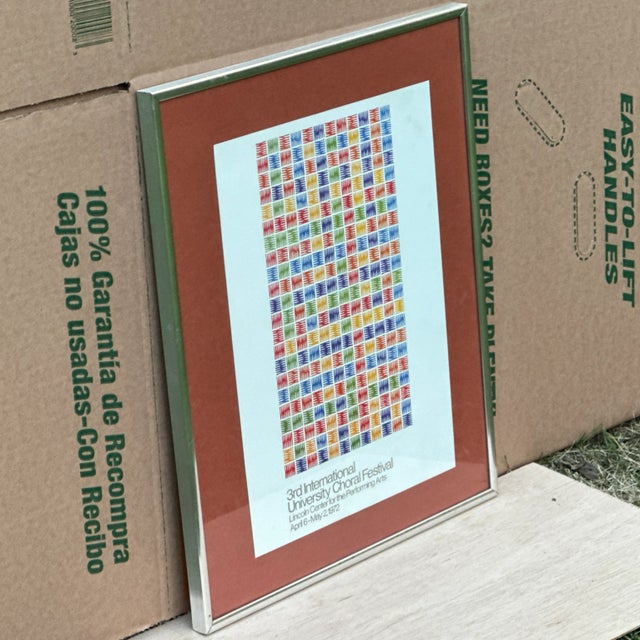 Mid-Century Modern 1972 Larry Zox 3rd International University Choral Festival Lincoln Center for the Performing Arts Poster For Sale - Image 3 of 10