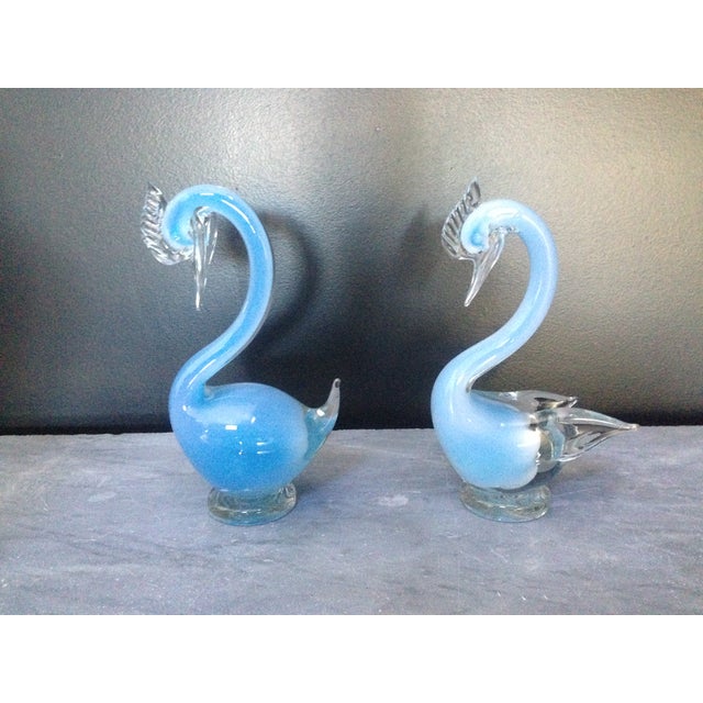 Traditional Blue Swans in Murano - Pair For Sale - Image 3 of 4