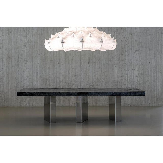 Black Moon One Of a Kind Dining Table in Burnished Wood by Alex Turco Dimensions: D 120 x W 210 x H 78 cm. Materials:...