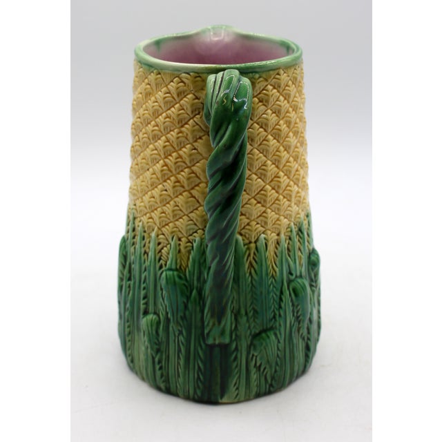 English C. 1880s English Majolica Pineapple Pitcher For Sale - Image 3 of 6