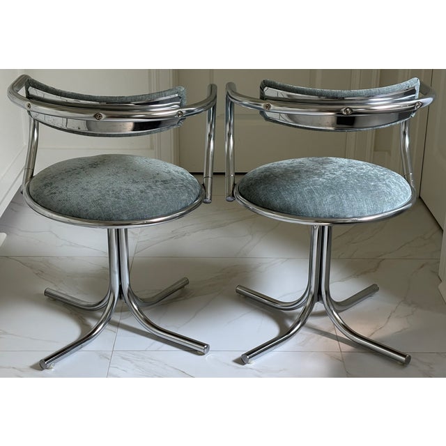 Mid-Century Chrome Tubular Armchairs by Etowah Mfg, a Pair For Sale - Image 4 of 18