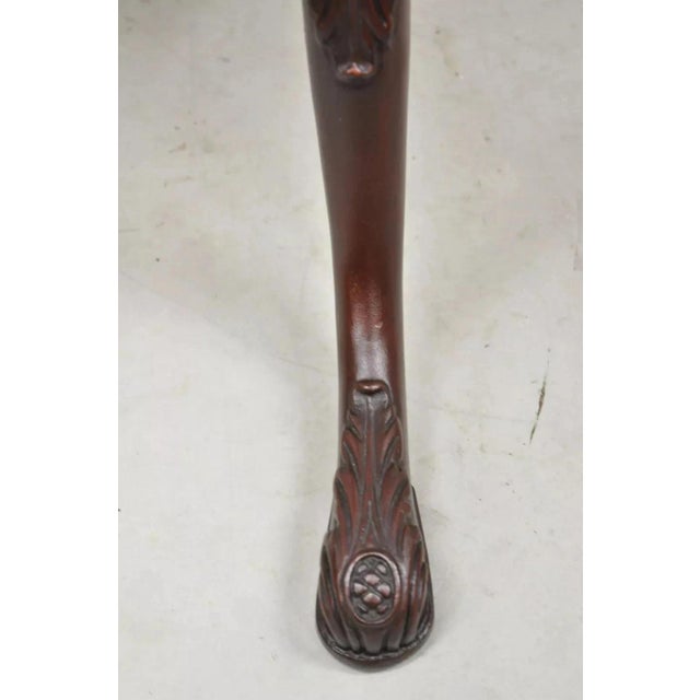 Early 20th Century Vintage Crotch Mahogany Chippendale Style Pie Crust Pedestal Side Tea Table For Sale - Image 5 of 12