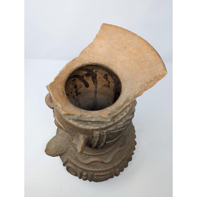 Rare Terracotta Yoruba Tribe Osun Shrine Jar (C. 1910s-1940s) For Sale - Image 11 of 13