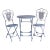 Antique French Blue Folding Bistro Table & 2 Chairs For Sale