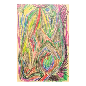 1960s Larry Connatser Abstract Garden Drawing