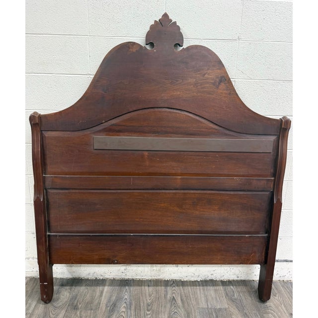 Antique Full Size Late Victorian Carved Walnut Bed For Sale - Image 18 of 18