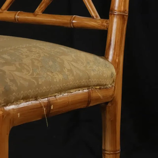 Four Vintage Chairs Made of Artificial Bamboo, Wooden Dining Chairs, Office Chairs For Sale - Image 10 of 13