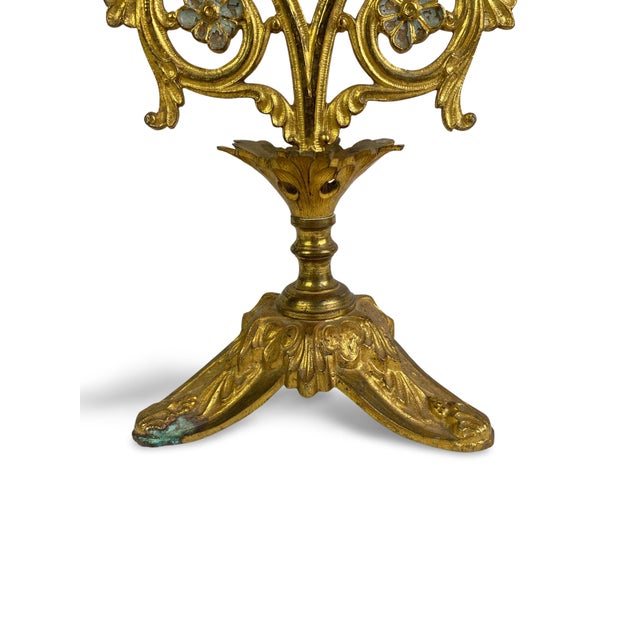 Church Candleholder in Gilt Bronze, 1800s For Sale - Image 6 of 18