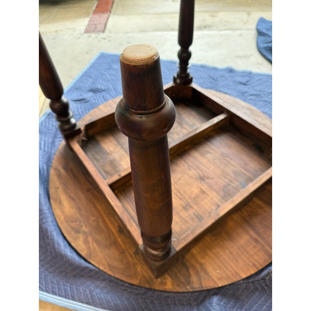Antique Dutch Walnut Rough Sawn Round Table Early 20th C For Sale - Image 10 of 12