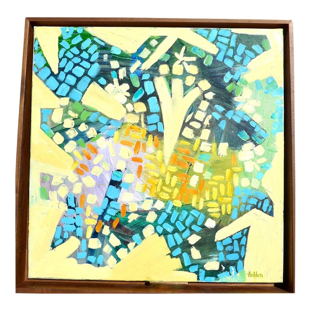 Framed "Infinity Iv" Contemporary Abstract Oil Painting on Canvas For Sale