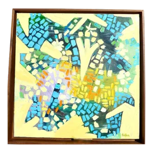 Framed "Infinity Iv" Contemporary Abstract Oil Painting on Canvas