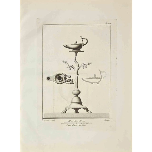 Ancient roman fresco from the series "antiquities of herculaneum", is an original etching on paper realized by nicola...