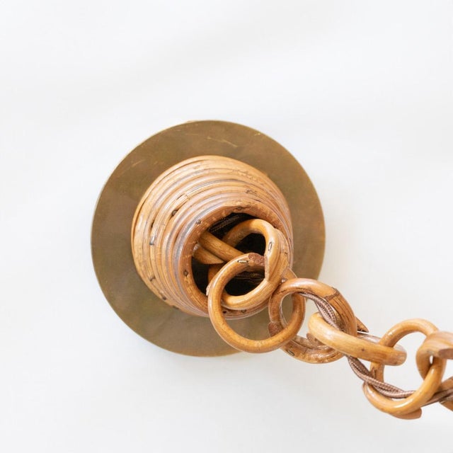 1960s Italian Rattan Pendant Light For Sale - Image 11 of 11