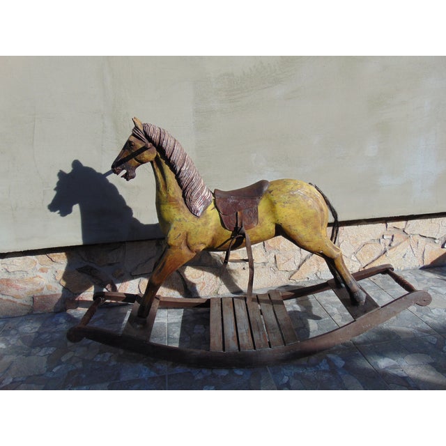 19th Century Wooden Rocking Horse For Sale - Image 16 of 16