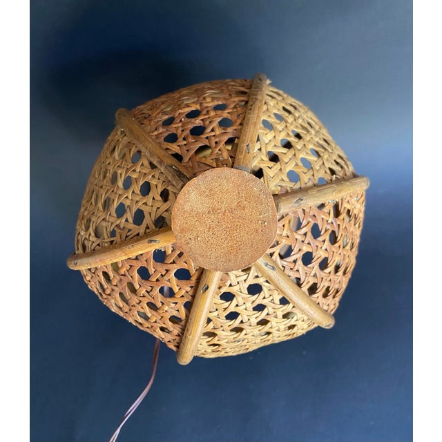 Vintage Sculptural Bamboo Table Lamp by Louis Sognot, France, 1960s For Sale - Image 4 of 9
