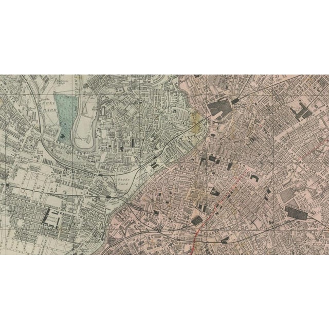 Late 19th Century Large Victorian Map of Manchester by George W. Bacon, 1885 For Sale - Image 5 of 12