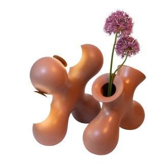Tabono Table Lamp and Vase Set in Ceramic by Soheila Mahmoodi, Set of 2 For Sale