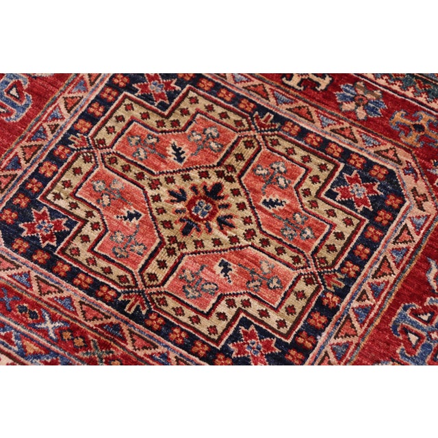 Tribal Super Kazak Red/Beige Wool Rug - 4'10'' X 6'6'' For Sale - Image 4 of 10