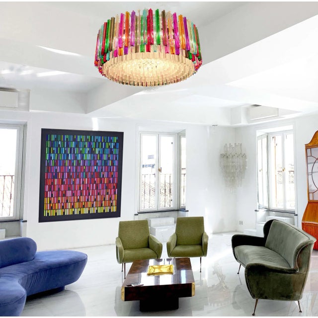 Multicolored Crystal Prism Triedi Chandelier For Sale - Image 9 of 12